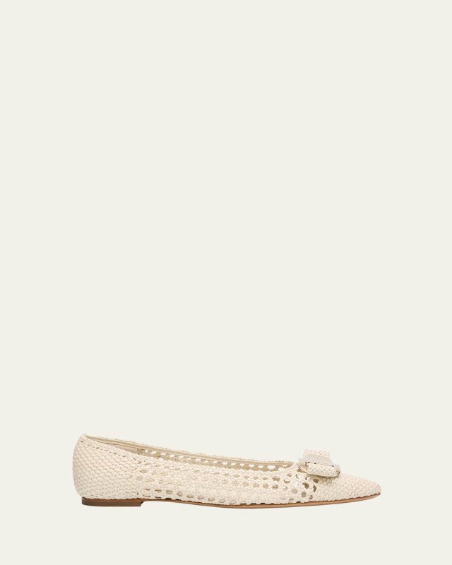 Zea Woven Buckle Ballerina Flats